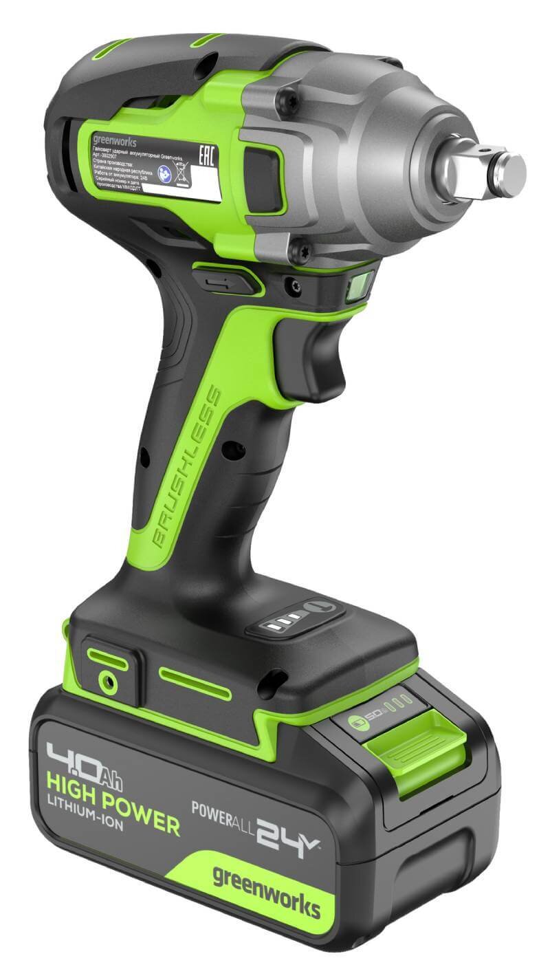Гайковерт аккумуляторный ударный GREENWORKS GD24IW400 (3802907CUB)