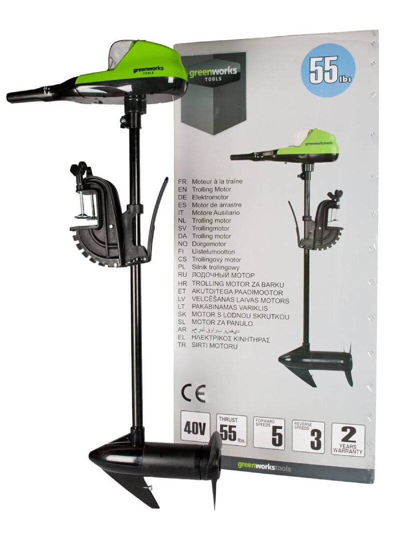 Лодочный электромотор GREENWORKS G40TM55 (9000207)