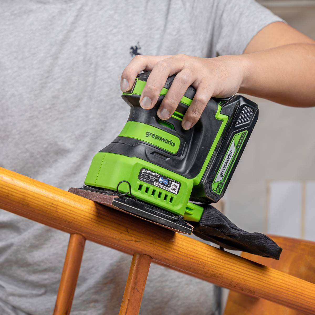 Шлифмашина вибрационная аккумуляторная GREENWORKS G24SS14 (3100507CUA)