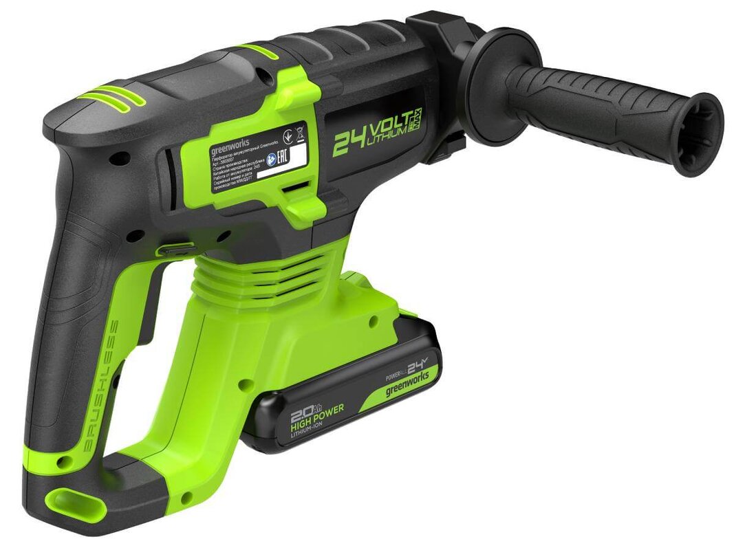 Перфоратор аккумуляторный GREENWORKS GD24SDS2 (3803007CUA)