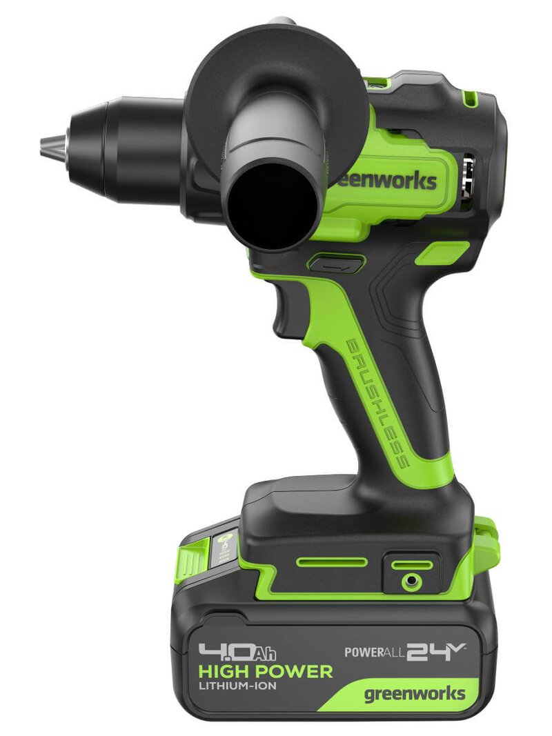 Дрель-шуруповерт Greenworks GD24DD90 (3707507CUD) [24В, 2х4.0 Ач, бесщеточный, кейс]