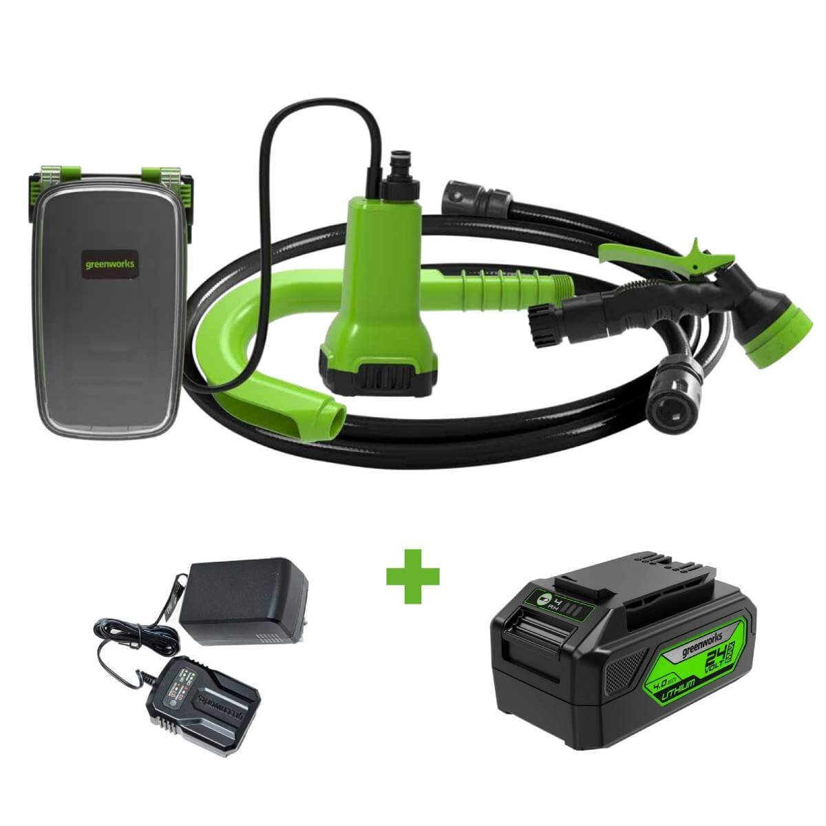 Насос дренажный аккумуляторный, для полива из бочки GREENWORKS G24SWP (3401007UB)