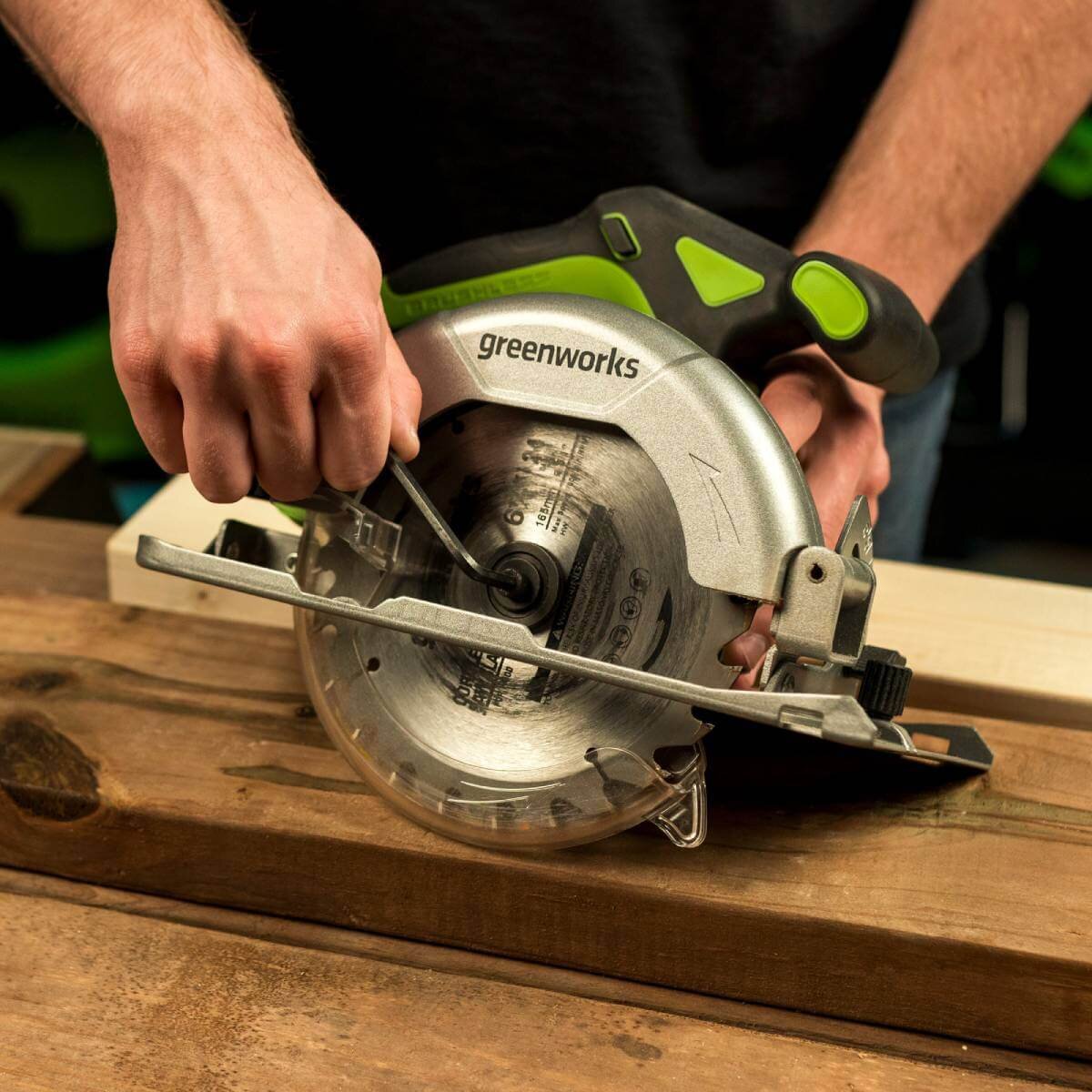 Пила дисковая аккумуляторная GREENWORKS GD24CS165 (1501607CUG)