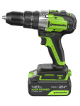 Дрель-шуруповерт ударный Greenworks GD24DD60 (3704107CUB) [24В, 1х4.0 Ач, бесщеточный, кейс]