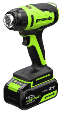 Фен строительный аккумуляторный (термофен) GREENWORKS G24HG (3400207CUB)