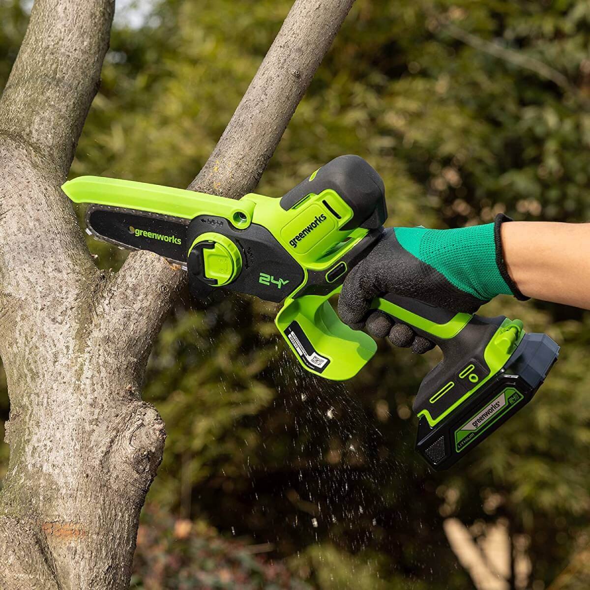 Пила садовая аккумуляторная GREENWORKS G24MCS10 (2008207UB) [24В, 1х4.0 Ач, з/у]