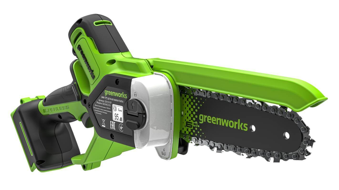 Пила садовая аккумуляторная GREENWORKS GD24CS15 (2010107) [24В, без акб и з/у]