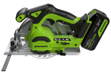 Пила дисковая аккумуляторная GREENWORKS GD24CS165 (1501607CUB)