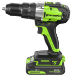 Дрель-шуруповерт ударный Greenworks GD24DD60 (3704107CUA) [24В, 1х2.0 Ач, бесщеточный, кейс]
