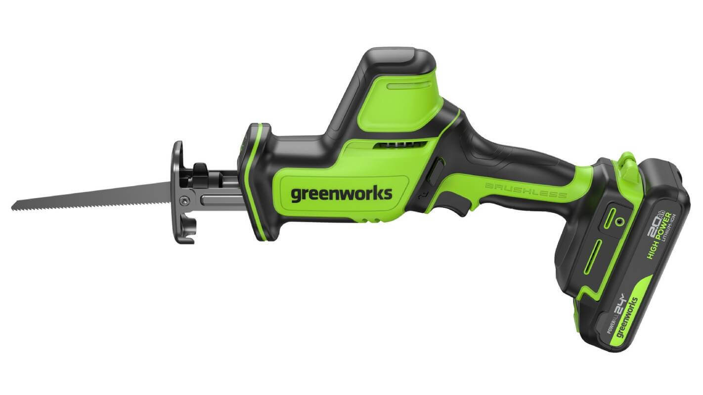 Пила сабельная аккумуляторная GREENWORKS GPT-CRS-25 (1200507CUA)