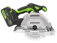 Пила дисковая аккумуляторная GREENWORKS GD24CS165 (1501607CUG)