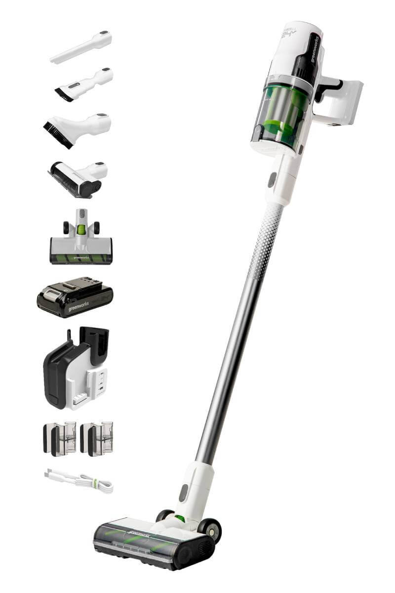 Пылесос аккумуляторный GREENWORKS G24SVK4 White (4701107UB)