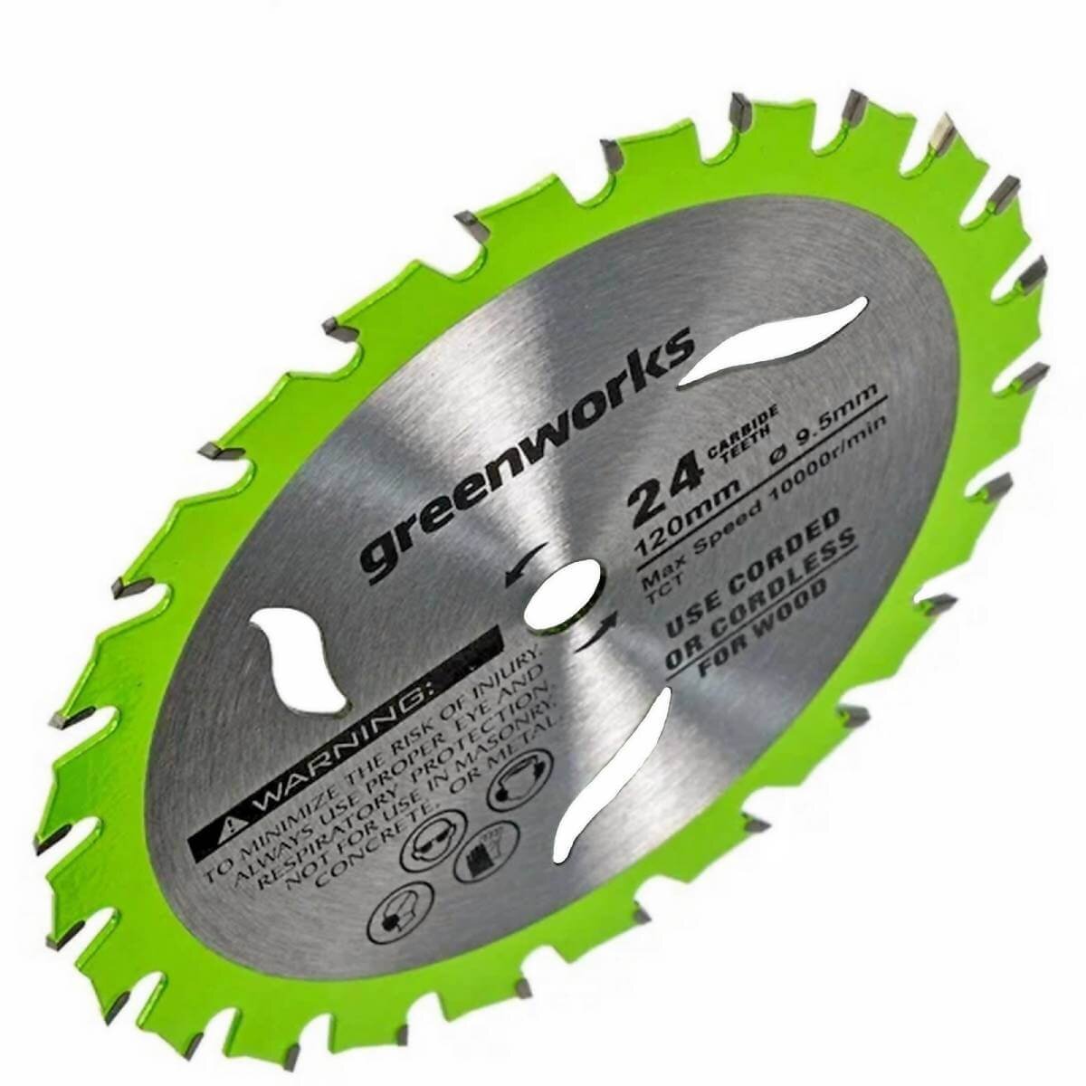 Диск пильный по дереву GREENWORKS 115х9.5х24Т (2952507)