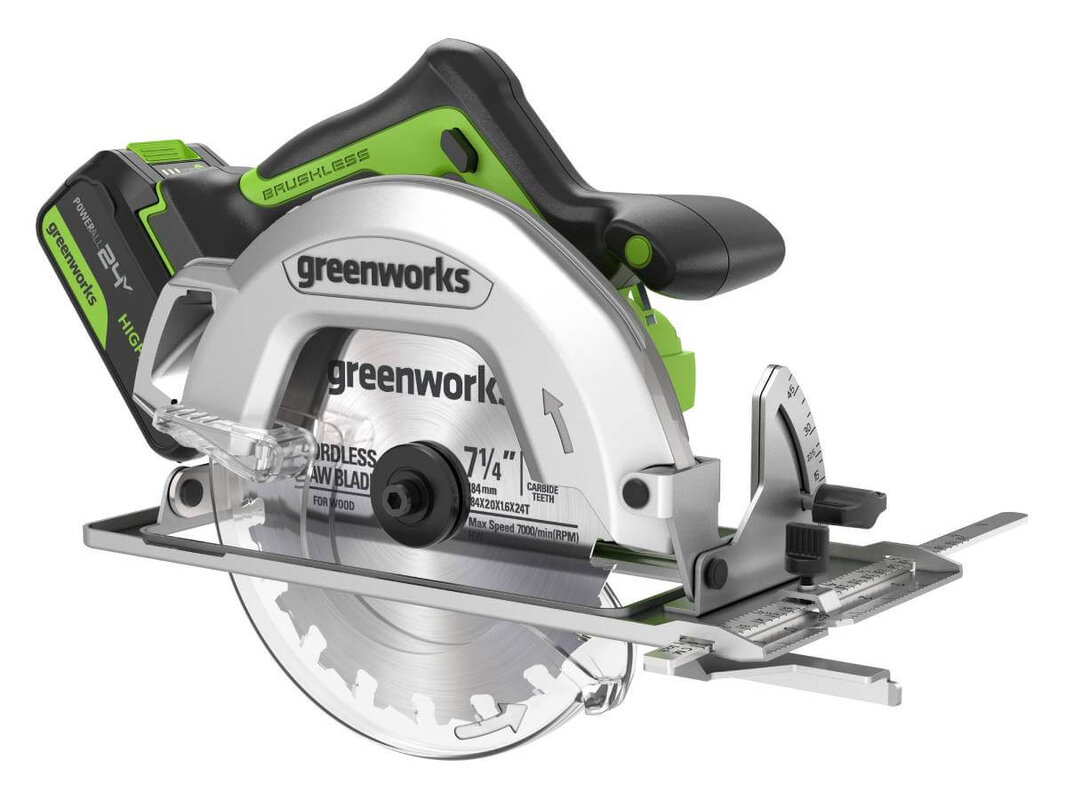 Пила дисковая аккумуляторная GREENWORKS GD24CS (1500907CUG)