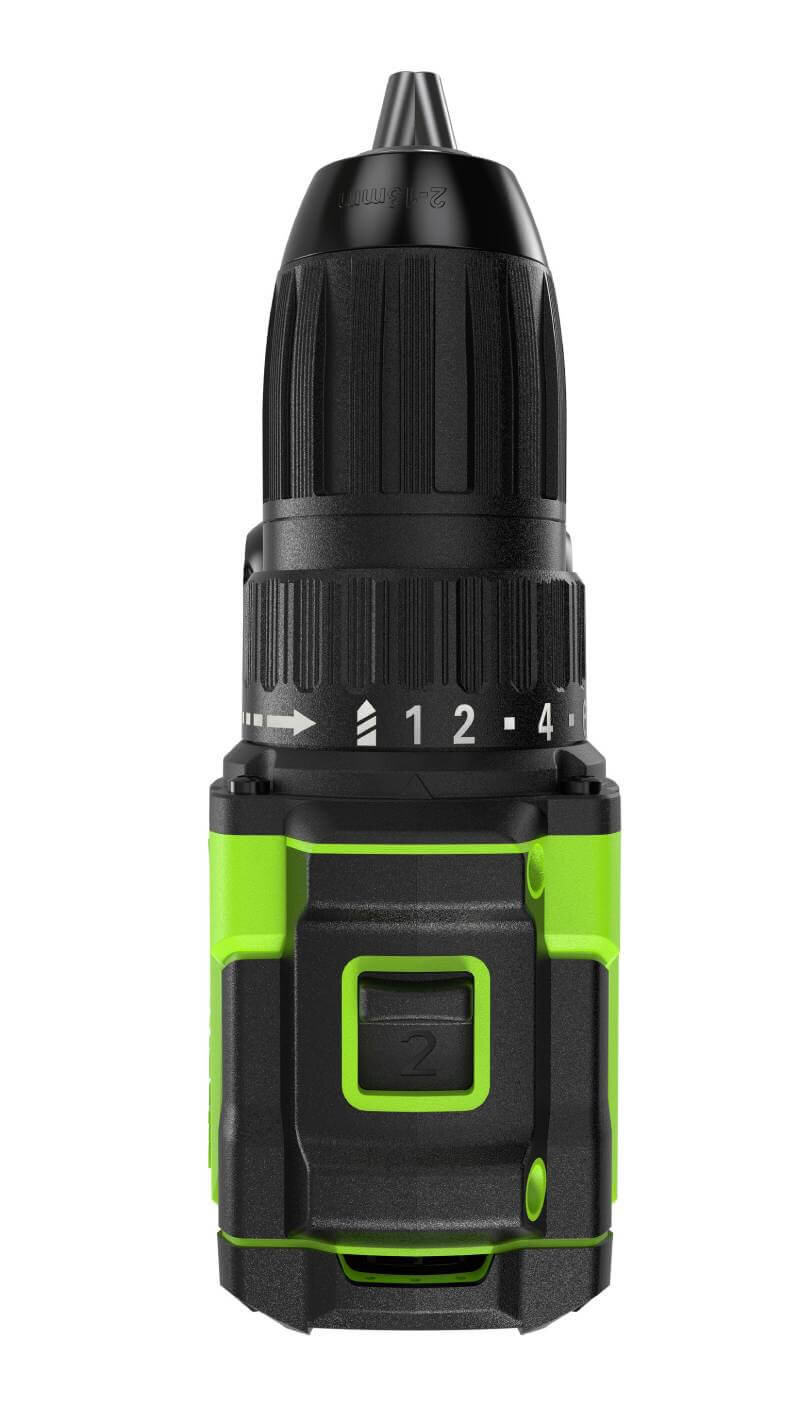 Дрель-шуруповерт Greenworks DD345 (3708307CUA) [24В, 1х2.0 Ач, бесщеточный, кейс]