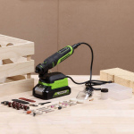 Гравер аккумуляторный GREENWORKS G24RT без АКБ и ЗУ+ принадлежности (3200807)