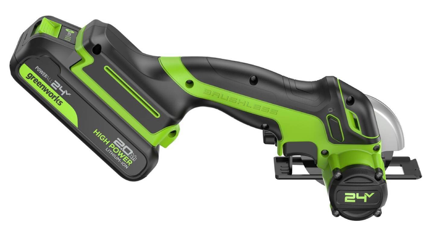 Шлифмашина угловая аккумуляторная мини GREENWORKS GD24UCS (3402007CUA)