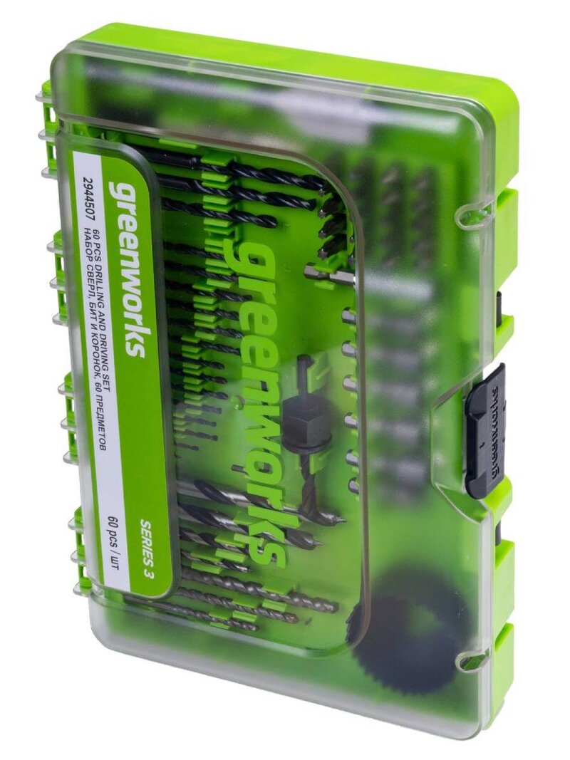Набор бит и сверл GREENWORKS 60 шт. (2944507)