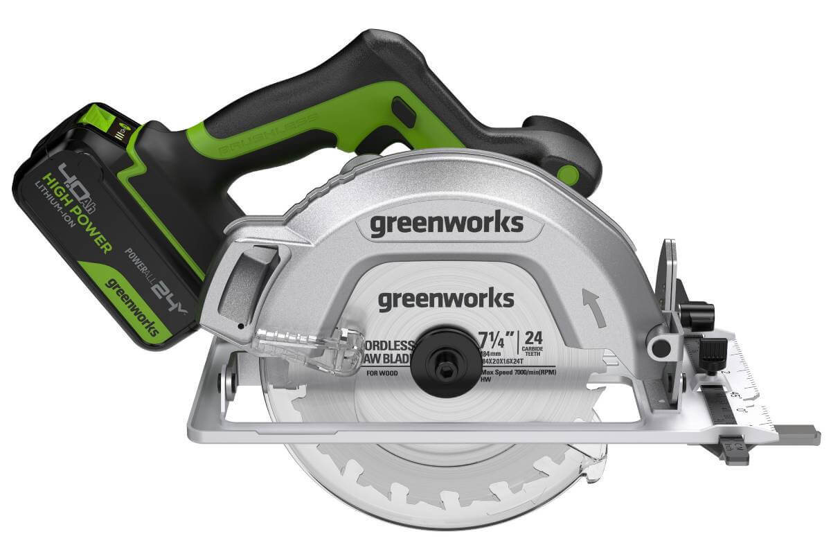 Пила дисковая аккумуляторная GREENWORKS GD24CS (1500907CUB)