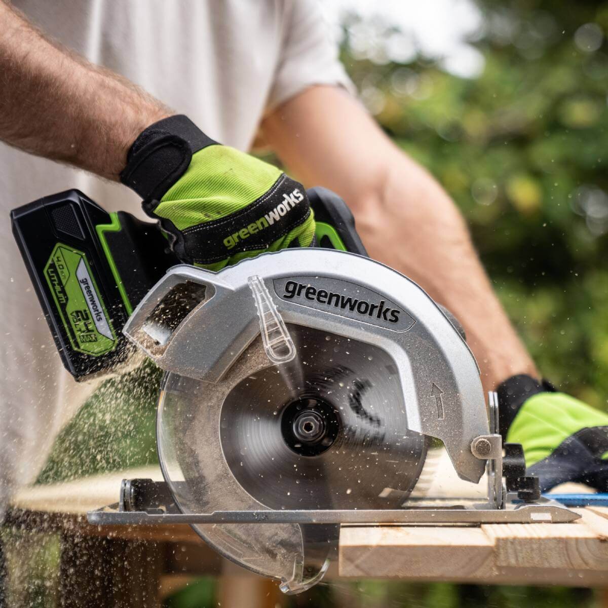 Пила дисковая аккумуляторная GREENWORKS GD24CS (1500907CUG)