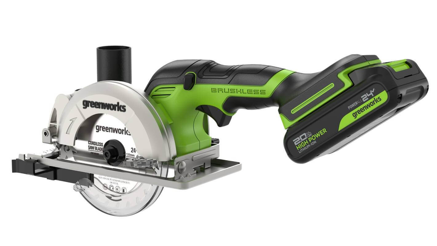 Пила дисковая аккумуляторная мини GREENWORKS G24MCS (1501207CUA)