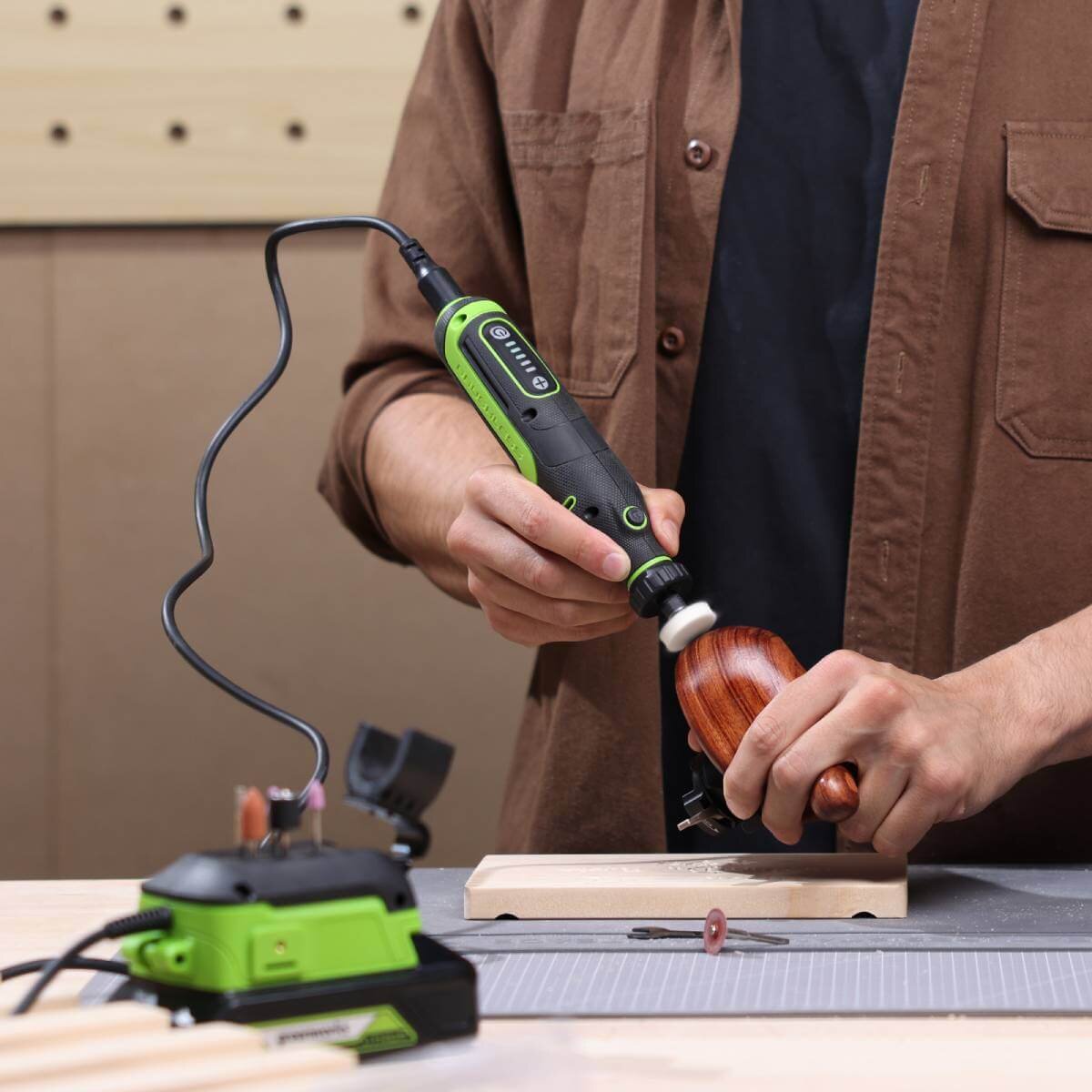 Гравер аккумуляторный GREENWORKS G24RT без АКБ и ЗУ+ принадлежности (3200807)