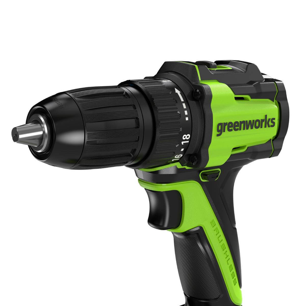 Дрель-шуруповерт Greenworks DD345 (3708307CUB) [24В, 1х4.0 Ач, бесщеточный, кейс]