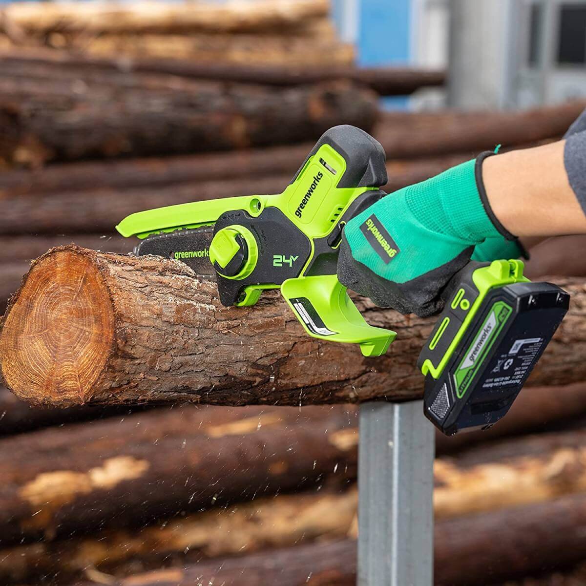 Пила садовая аккумуляторная GREENWORKS G24MCS10 (2008207UB) [24В, 1х4.0 Ач, з/у]