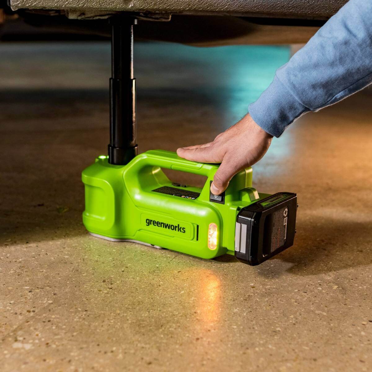 Домкрат аккумуляторный 3т GREENWORKS G24Jacks (3401407)