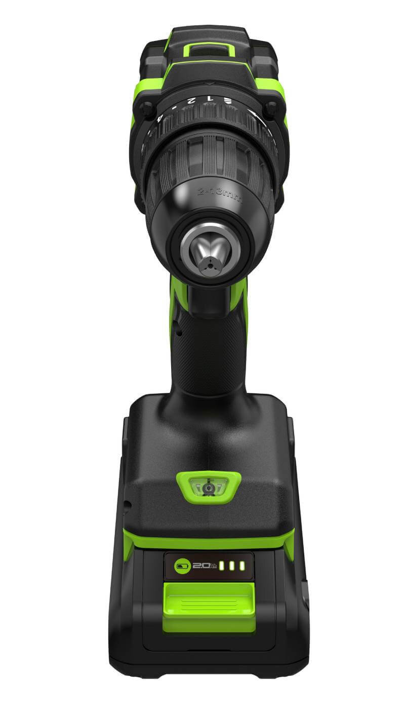 Дрель-шуруповерт Greenworks DD345 (3708307CUC) [24В, 2х2.0 Ач, бесщеточный, кейс]
