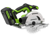 Пила дисковая аккумуляторная GREENWORKS GD24CS165 (1501607CUG)