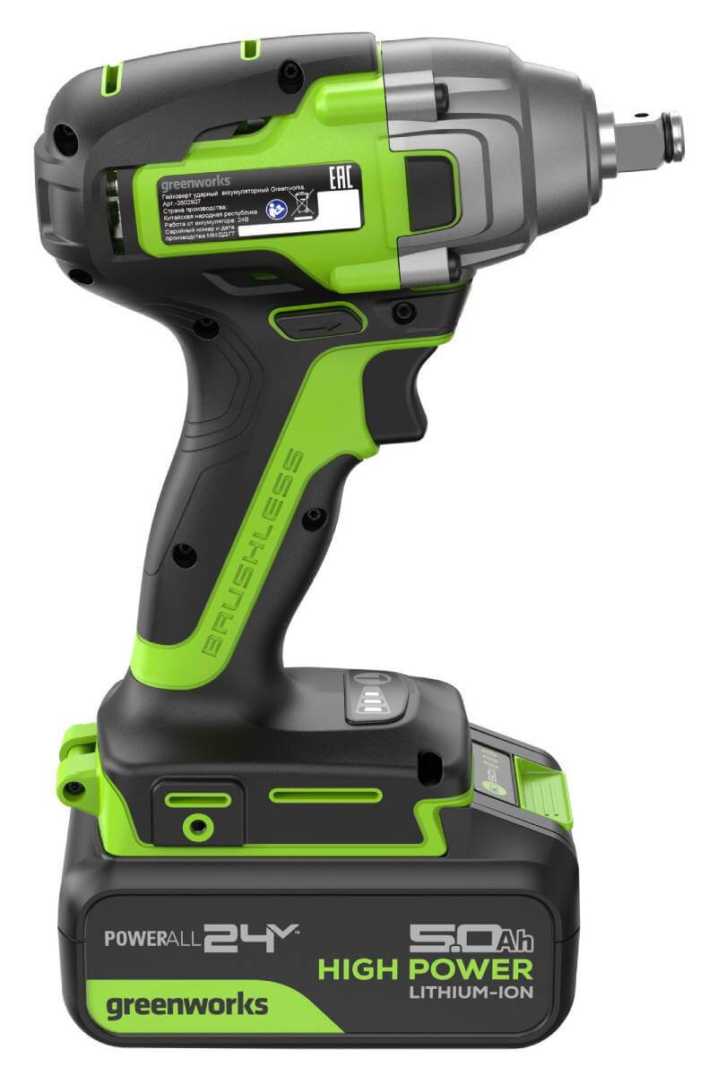 Гайковерт аккумуляторный ударный GREENWORKS GD24IW400 (3802907CUG)