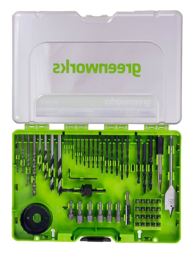 Набор бит и сверл GREENWORKS 60 шт. (2944507)