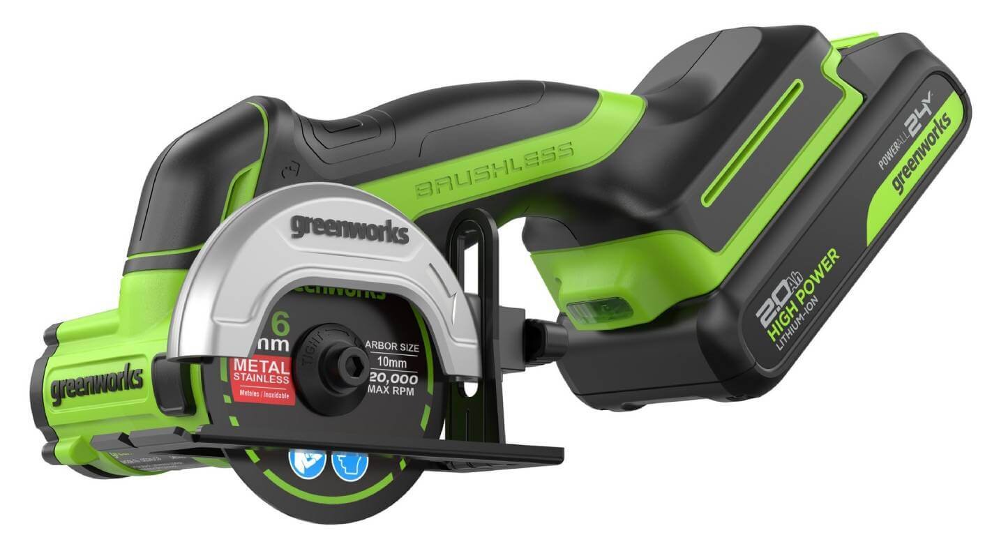 Шлифмашина угловая аккумуляторная мини GREENWORKS GD24UCS (3402007CUA)