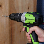 Дрель-шуруповерт ударный Greenworks GD24DD60 (3704107CUB) [24В, 1х4.0 Ач, бесщеточный, кейс]