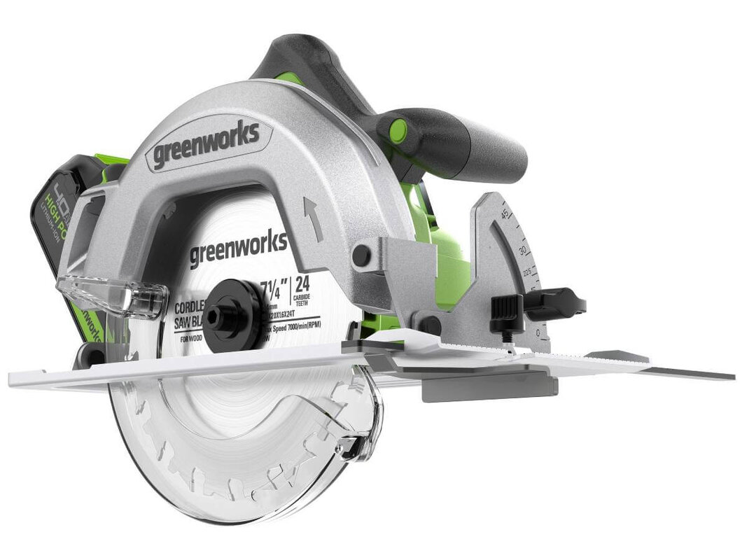 Пила дисковая аккумуляторная GREENWORKS GD24CS (1500907CUB)