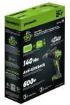Дрель-шуруповерт ударный Greenworks GD24DD140 Anti-kickback (3707607CUB) [24В, 1х4.0 Ач, бесщеточный, кейс]