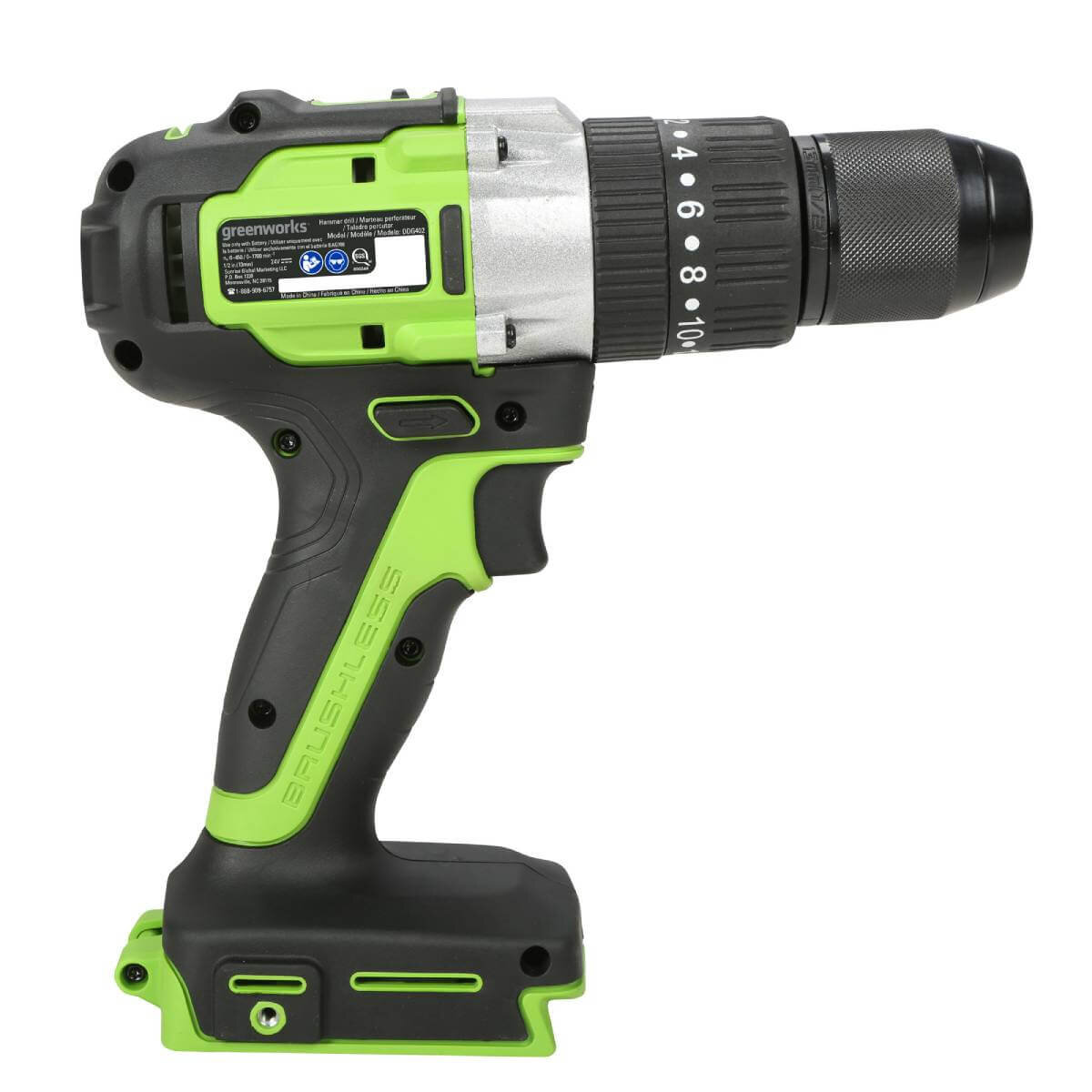 Шуруповерт ударный Greenworks GD24DD60 (3704107) [24В, 1х2 Ач, бесщеточный, картон]