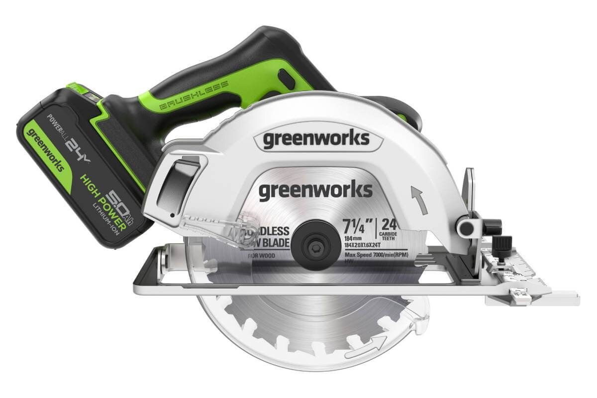 Пила дисковая аккумуляторная GREENWORKS GD24CS (1500907CUG)