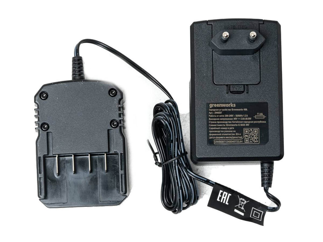 Зарядное устройство для аккумуляторов GREENWORKS G40UCM2M для Li-ion 40V (2946507)