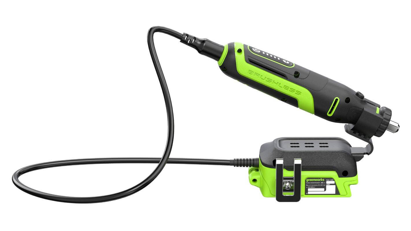 Гравер аккумуляторный GREENWORKS G24RT без АКБ и ЗУ+ принадлежности (3200807)