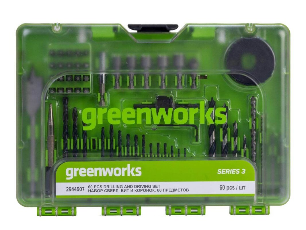 Набор бит и сверл GREENWORKS 60 шт. (2944507)