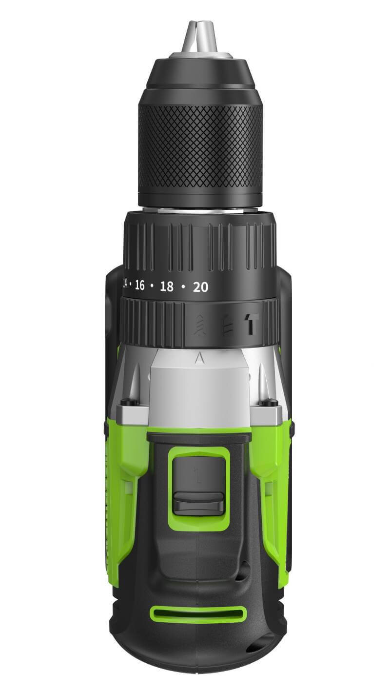 Дрель-шуруповерт ударный Greenworks GD24DD60 (3704107CUB) [24В, 1х4.0 Ач, бесщеточный, кейс]