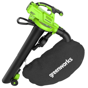 Воздуходувка-пылесос аккумуляторная GREENWORKS GD60BVII (2409307) [60В, без акб и з/у]