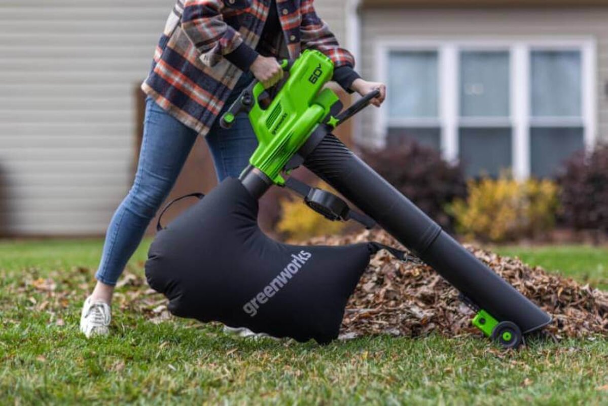 Воздуходувка-пылесос аккумуляторная GREENWORKS GD60BVII (2409307) [60В, без акб и з/у]