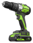 Дрель-шуруповерт ударный Greenworks GD24DD60 (3704107CUA) [24В, 1х2.0 Ач, бесщеточный, кейс]