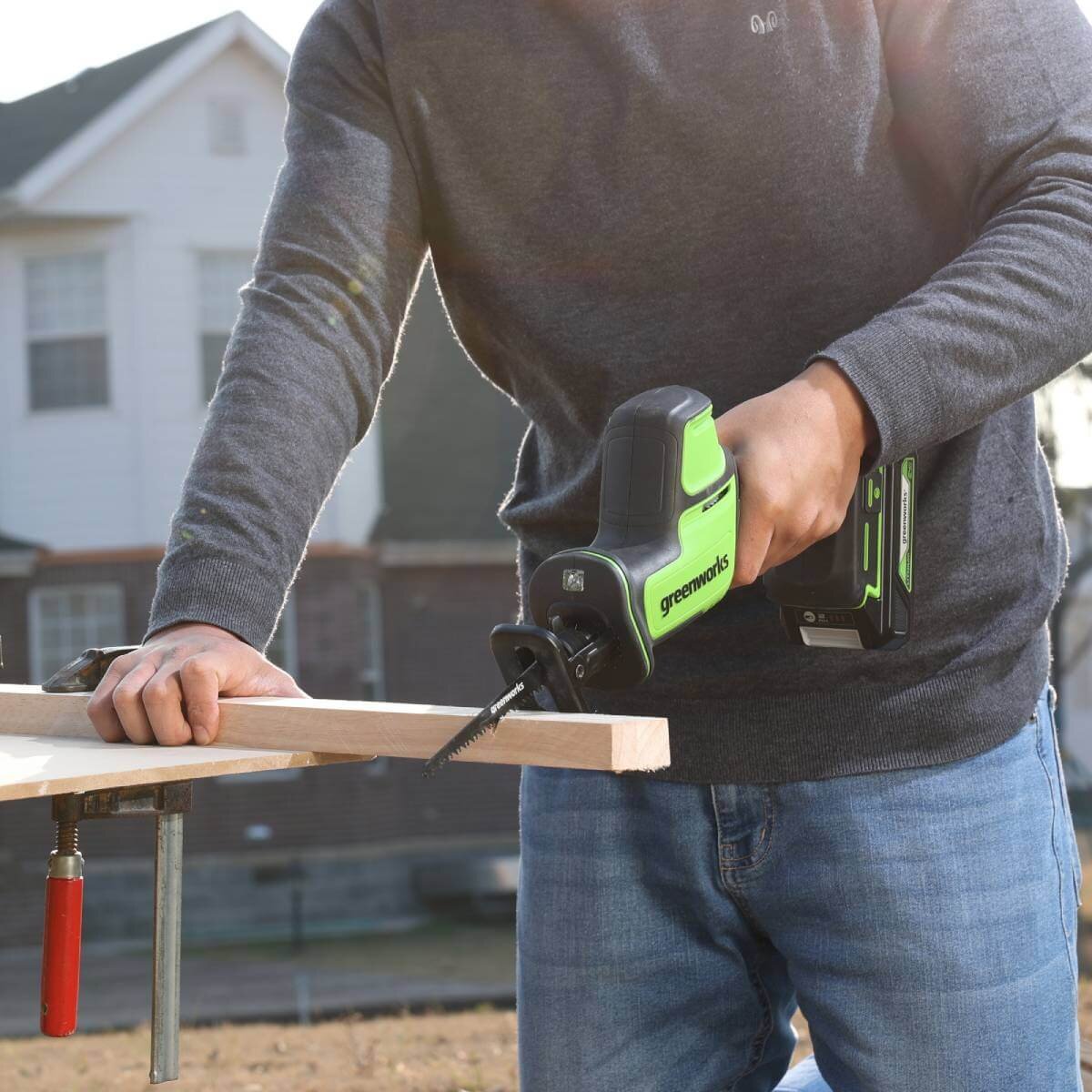 Пила сабельная аккумуляторная GREENWORKS GPT-CRS-25 (1200507CUB)