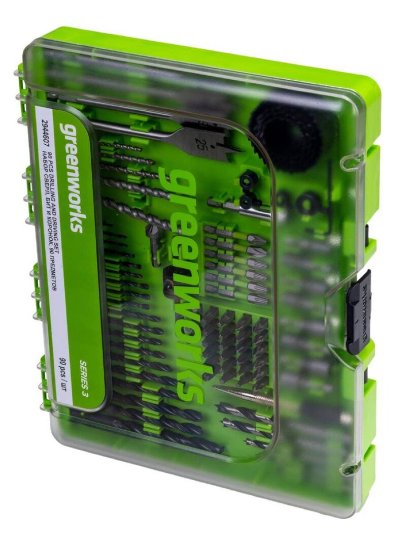 Набор бит и сверл GREENWORKS 90 шт. (2944607)