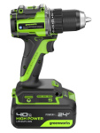 Дрель-шуруповерт Greenworks DD560 Anti-kickback (3708407CUB) [24В, 1х4.0 Ач, бесщеточный, кейс]