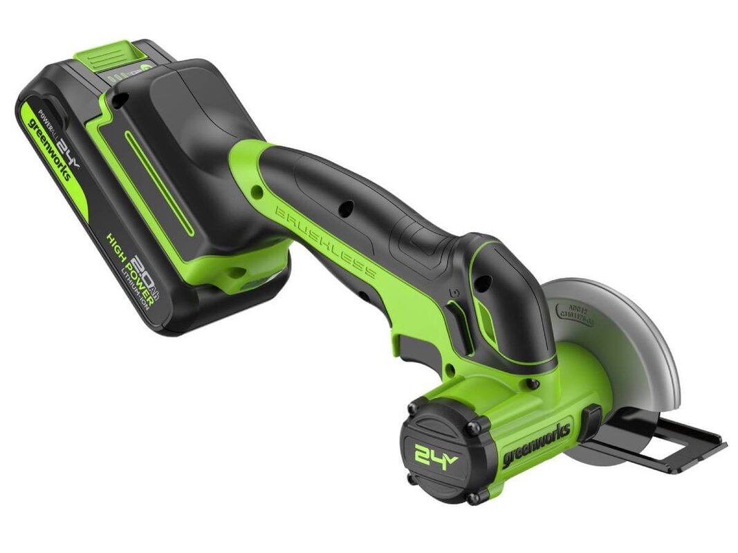 Шлифмашина угловая аккумуляторная мини GREENWORKS GD24UCS (3402007CUA)